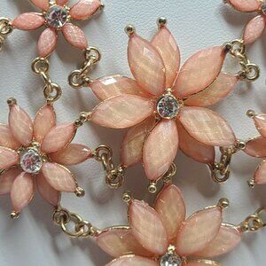 Sophia and Kate Peach Flower Necklace With Rhinest